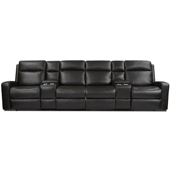 Aarhus Leather Power Reclining Sofa with Adjustable Headrest & Lumbar