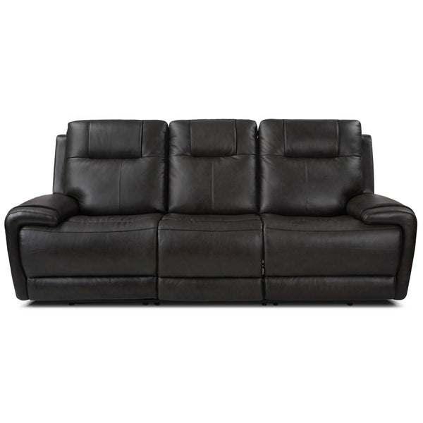 Riga Leather Power Reclining Sofa with Adjustable Headrest & Lumbar