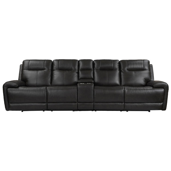 Riga Leather Power Reclining Sofa with Adjustable Headrest & Lumbar