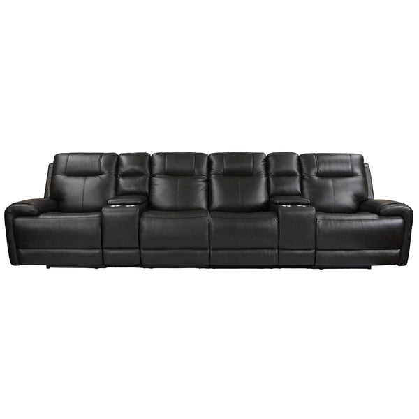 Riga Leather Power Reclining Sofa with Adjustable Headrest & Lumbar