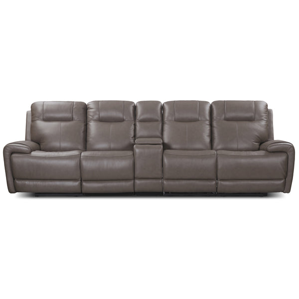 Riga Leather Power Reclining Sofa with Adjustable Headrest & Lumbar