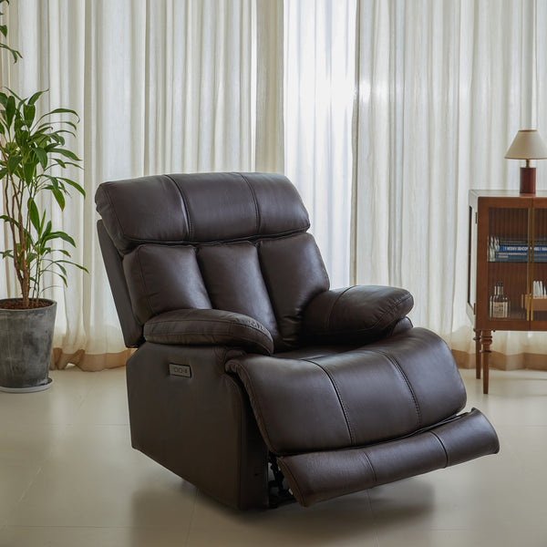 Lahti Leather Power Recliner with Adjustable Headrest