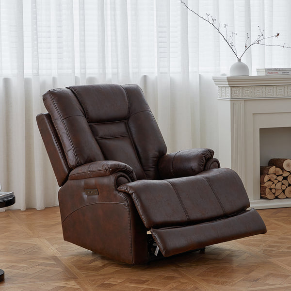 Espoo Polyester Power Recliner with Adjustable Headrest