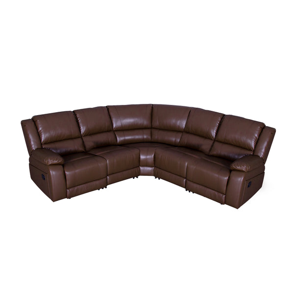 Oslo Manual Brown Reclining Sectional without Consoles