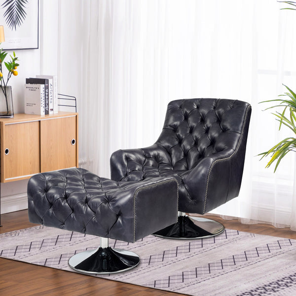 Malmo Leather Swivel Chair Sets