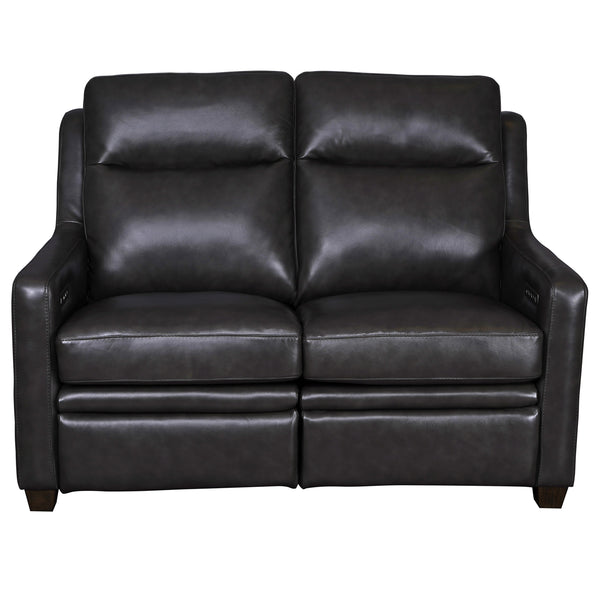 Visby Leather Power Reclining Loveseat with Adjustable Headrest & Lumbar