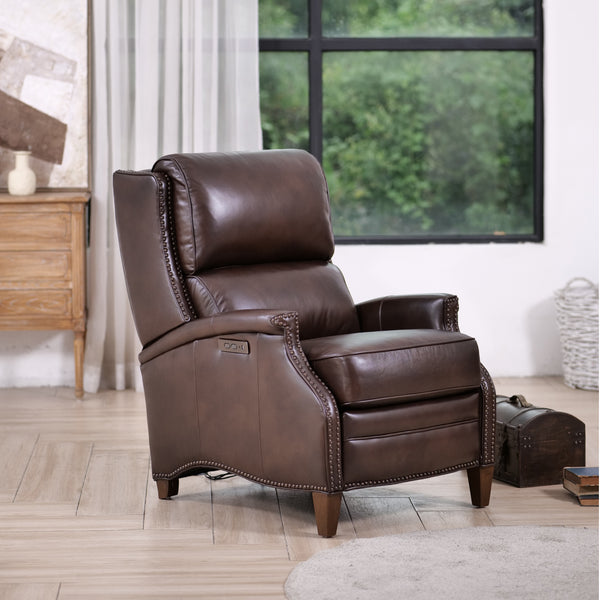 Uppsala Leather Power Recliner with Adjustable Headrest