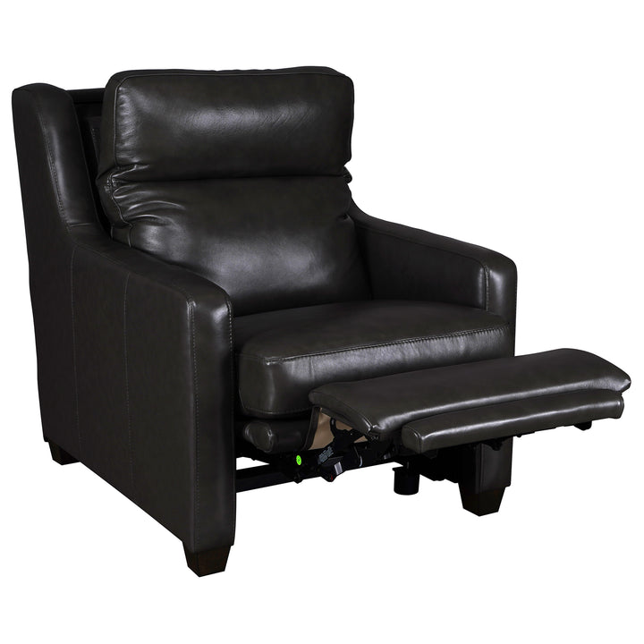 Wall Hugger Charcoal Leather Power Recliner