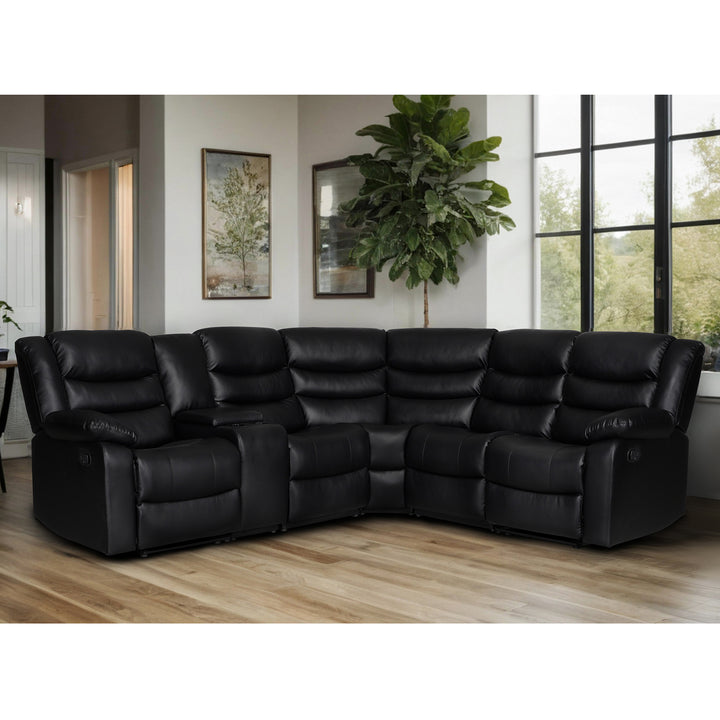 black manual recliner sectional