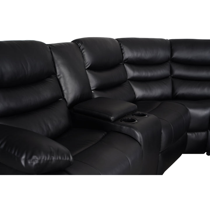 black manual recliner sectional