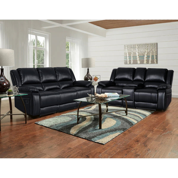 Oslo Manual Black Reclining 2 Piece Living Room Set