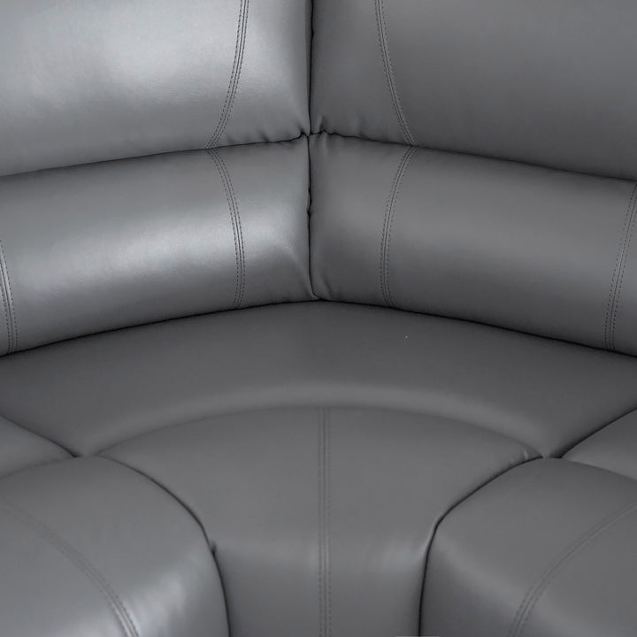 faux leather gray recliner sectional sofa