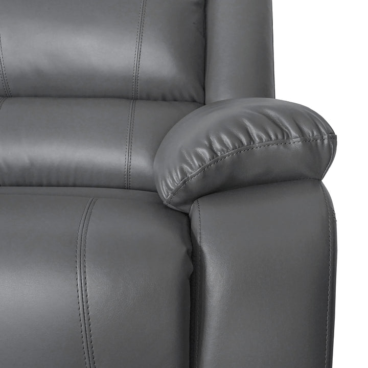 faux leather gray recliner sectional sofa